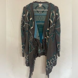 Wrangler open sweater medium western cowgirl Yellowstone Dutton